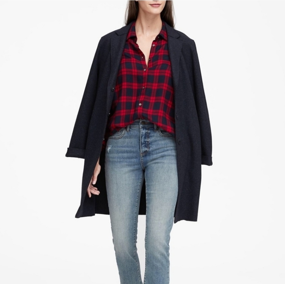 Banana Republic | Dillon 100% Cotton Plaid Soft Blouse